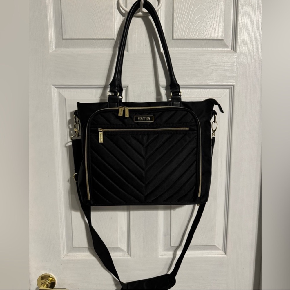 Kenneth Cole Reaction Black Quilted Laptop Bag